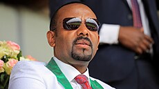 Etiopský premiér Abiy Ahmed bhem pedvolební kampan (21. ervna 2021)