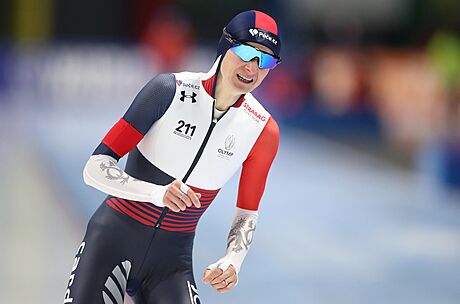 Martina Sáblíková pi závod na 5000 m v norském Stavangeru