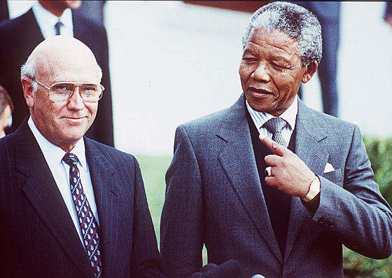 Poslední bloský prezident Jihoafrické republiky (JAR) Frederik Willem de...