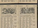 Historický kalendá z roku 1916