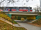 Tramvajov most a podchod pro chodce v Brn.
