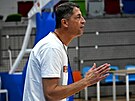 tefan Svitek na tréninku eské basketbalové reprezentace