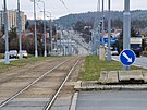 Zrekonstruovan tramvajov tra v Plask ulici v Plzni. (19. 11. 2021)