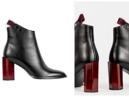S obuví, která má designov eený podpatek, dosáhne vá outfit vysoce módní...