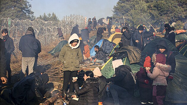 Migranti tbo na blorusko-polsk hranici. (9. listopadu 2021)