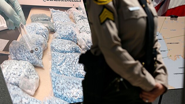 Protidrogov policie ukazuje zadren balky syntetickho opioidu fentanylu, kter me mt  smrteln inky. (13. kvtna 2021)