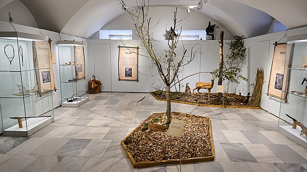 Na vsetínském zámku otevřeli výstavu o pytláctví (listopad 2021).