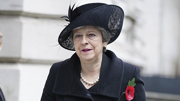 Bval premirka Velk Britnie Theresa Mayov (Remembrance Sunday, Whitehall, Londn, 14. listopadu 2021)