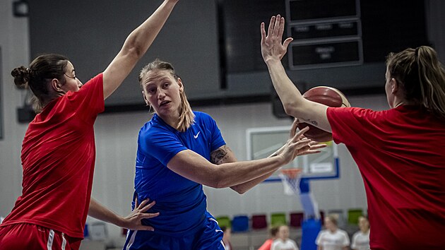 Renta Bezinov to na trninku eskch basketbalistek.