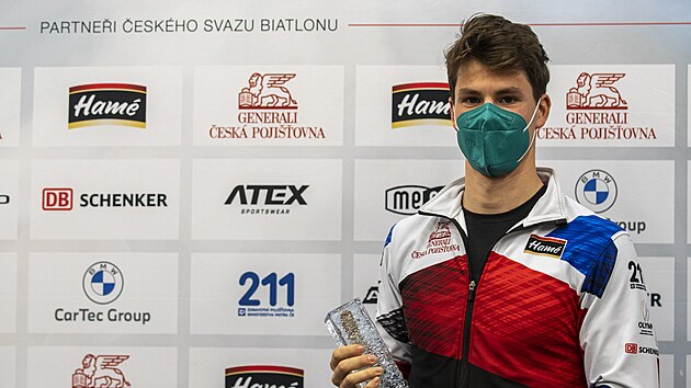 Mikul� Karl�k na tiskov� konferenci �esk�ho biatlonu