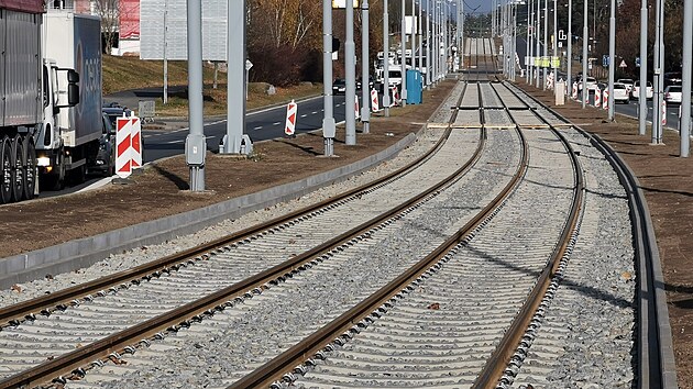 Zrekonstruovan tramvajov tra v Plzni v Plask ulici.
