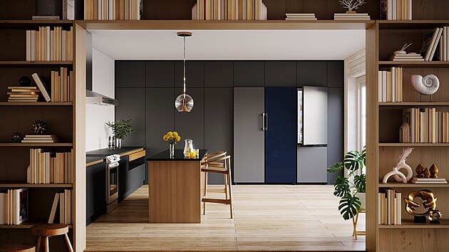 Vytvořte si elegantní a jedinečný kuchyňský prostor s přizpůsobitelným designem, který nabízí chladničky Bespoke od Samsungu