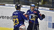 Utkání 24. kola hokejové extraligy: PSG Berani Zlín - HC Olomouc. Zleva Radek...