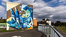 Jedna z velkoformátových maleb vytvo�ených v rámci leto�ního olomouckého Street...