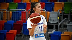 Elika Hamzová na tréninku eské basketbalové reprezentace