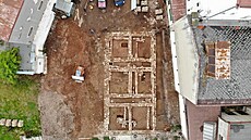 Archeologický výzkum pod budoucím spolkovým domem v Náchod (17. 9. 2021)