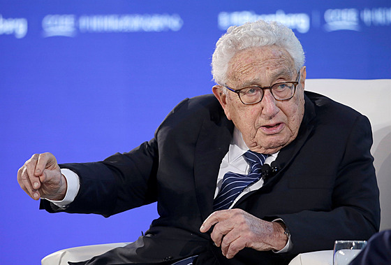 Bývalý ministr zahraničí Spojených států Henry Kissinger, držitel Nobelovy ceny...
