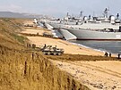 Ruské výsadkové lod bhem cviení na Krymu (23. dubna 2021)