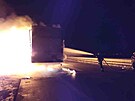 Hasii likvidovali poár návsu kamionu na dálnici D2 u Brna. (29. listopadu...