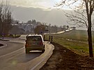 Nový kruhový objezd na silnici z Janovic do Nýrska. (22. 11. 2021)