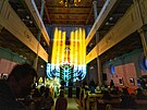Instalace Osm světel k oslavě židovského svátku Chanuka ve Staré synagoze v...