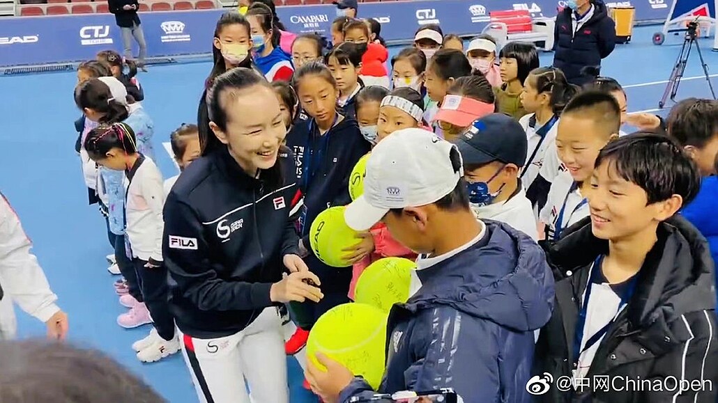 Pcheng Šuaj na mládežnickém turnaji v Pekingu.