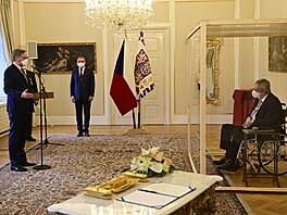 Prezident Milo Zeman jmenoval na zmku v Lnech fa ODS Petra Fialu pedsedou...