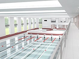 Vizualizace interiéru nové plavecké haly v Litvínov�
