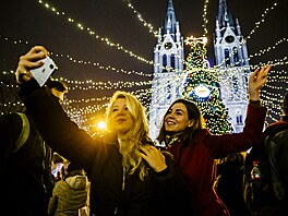 Vánoční trhy Praze se očividně bez selfíček neobejdou. (21. listopadu 2021)