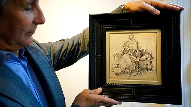 Dosud nepublikovaná kresba Albrechta Dürera je vystavena v Agnew's Gallery v Londýně. (19. listopadu 2021)