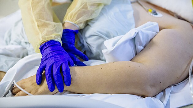 Nemocnice v Uhersk�m Hradi�ti m� k p�tku 112 covidov�ch pacient�, z toho 16 vy�aduje intenzivn� p��i. Deset z nich je na um�l� plicn� ventilaci. (26. listopadu 2021)