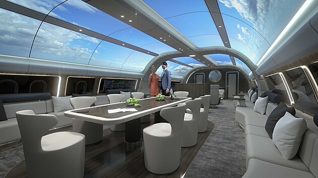 Lufthansa v Dubaji představila svou vizi letadla pro VIP cestovatele (27. listopadu 2021).