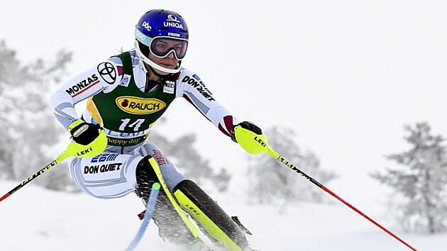 Martina Dubovsk ve slalomu v Levi.