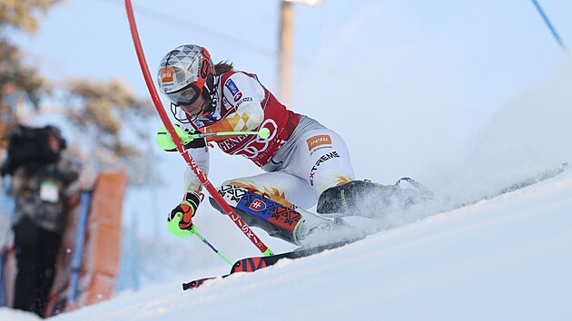 Petra Vlhová ve slalomu v Levi.