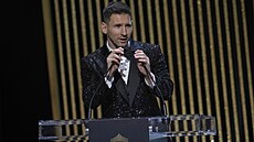 Lionel Messi na vyhlášení ankety Zlatý míč.