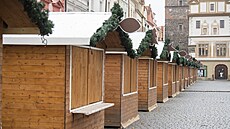 Vánoční trhy na Pernštýnském náměstí v Pardubicích. Kvůli vládnímu nařízení...