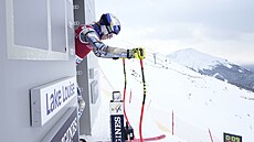 Ester Ledecká pi tréninku ped sjezdem v Lake Louise.