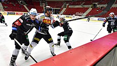 28. kolo hokejové extraligy: HC Energie Karlovy Vary - HC Sparta Praha. Zleva:...