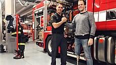 Ji�í �vihálek p�i�el pod�kovat pardubickým hasi��m, kte�í zasahovali u nehody,...