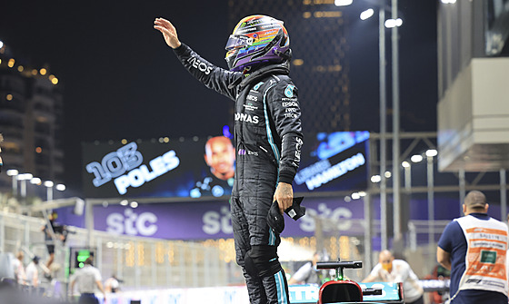 Lewis Hamilton, vítěz kvalifikace na Velkou cenu Saúdské Arábie