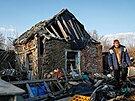 Následky ostelování v obci Horlivka nedaleko Doncku (24. listopadu 2021)