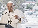 Pape Frantiek navtívil uprchlický tábor na ostrov Lesbos. (5. prosince 2021)