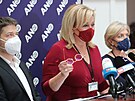 Alena Schillerová z poslaneckého klubu ANO promluvila na tiskové konferenci po...
