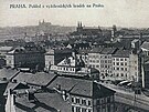 Praské elezniní nádraí Vyehrad (uprosted) na pohlednici ze zaátku 30....