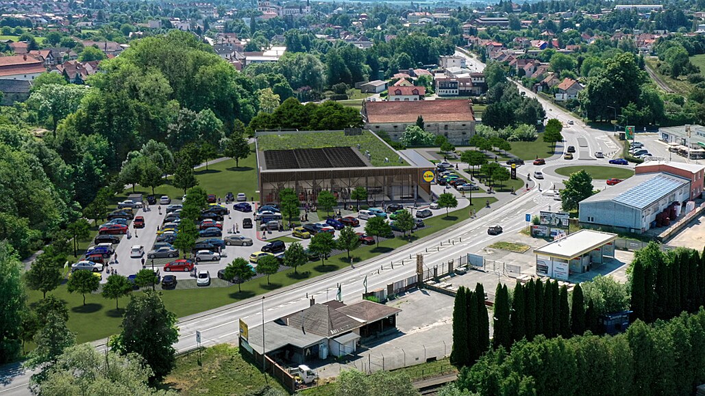 Nový supermarket Lidl v areálu Perštýn navržený Ateliérem VAS bude mít zelenou...