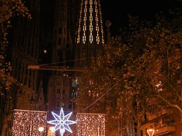Sagrada Família má mít celkem 18 věží. Ta odhalená ve středu, věž Panny Marie,...