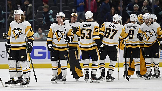 Hokejisté Pittsburghu slaví vítězství.