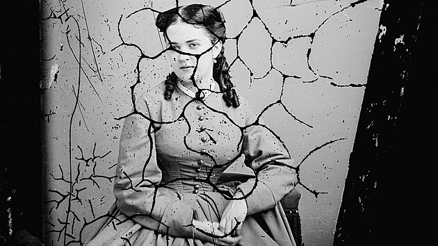 Portrt hereky Madelaine Henriquesov. Fotografovno mezi lety 1855 a 1865 ve fotografickm ateliru Handy, Washington, DC. Pouit technika: sklenn negativ, mokr kolodiov proces