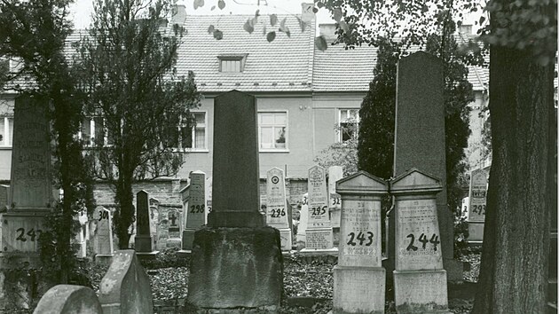 Foto původního židovského hřbitova v Prostějově z období před válkou.