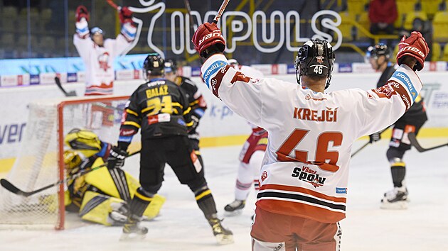 Hokejov extraliga, 29. kolo, Litvnov - Olomouc. David Krej (zdy) slav...